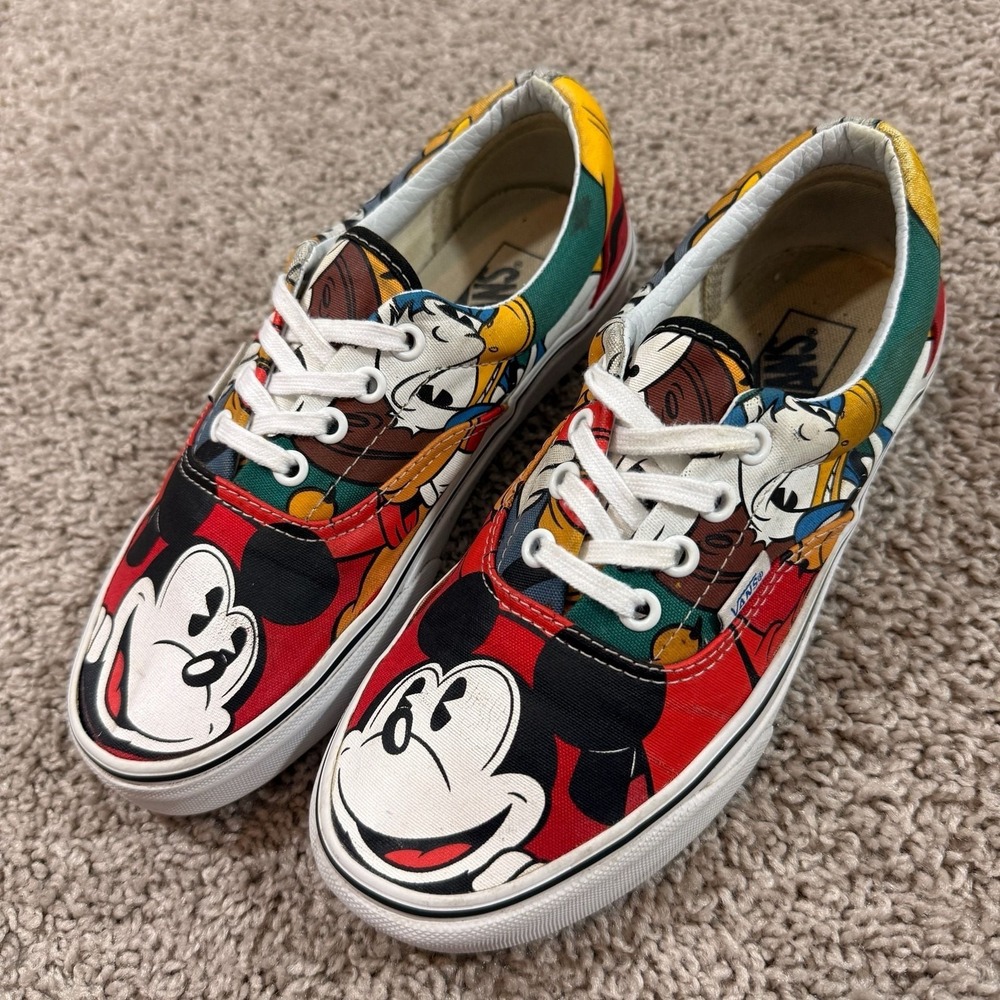 Vans Disney Mickey Mouse Pluto Goofy Era Sneakers Womens Size 7 Multicolor